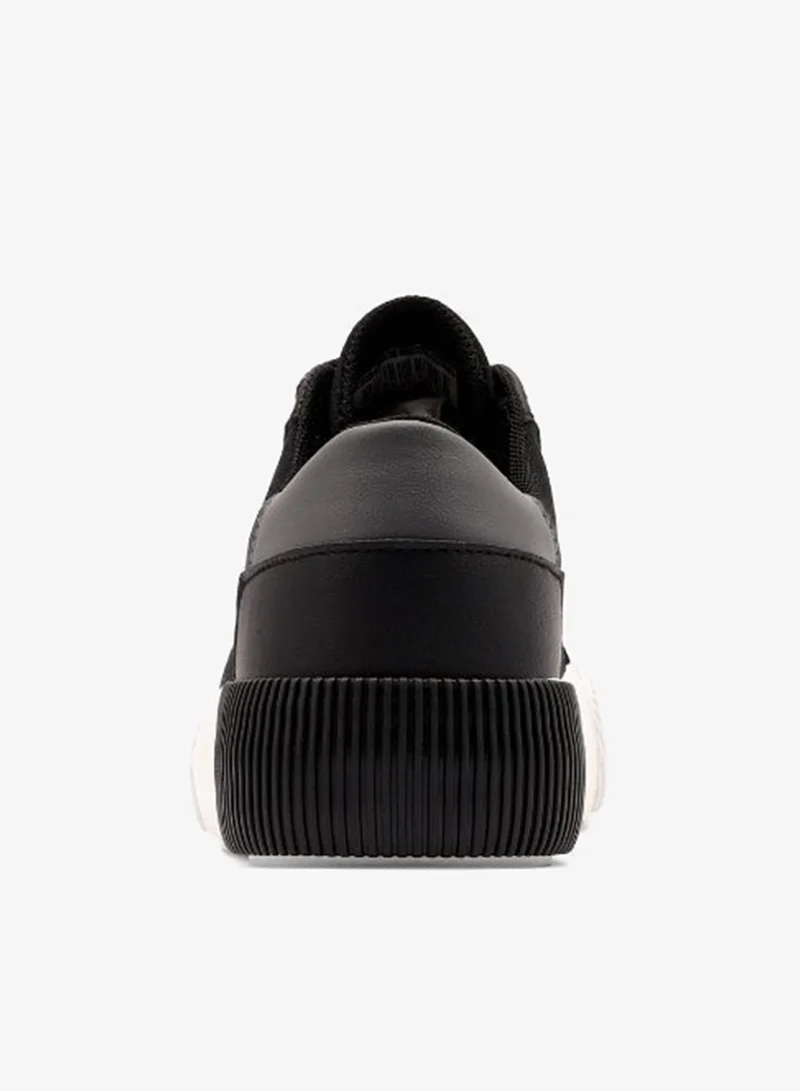 U.S. Polo Assn. BLACK-GRAY USPA Women’s Black Platform Canvas Sneakers – Lightweight Casual Lace-Up Shoes with Chunky Sole | Fashion Walking Shoes for Women | Everyday Comfort Trainers for Women | Best Price UAE