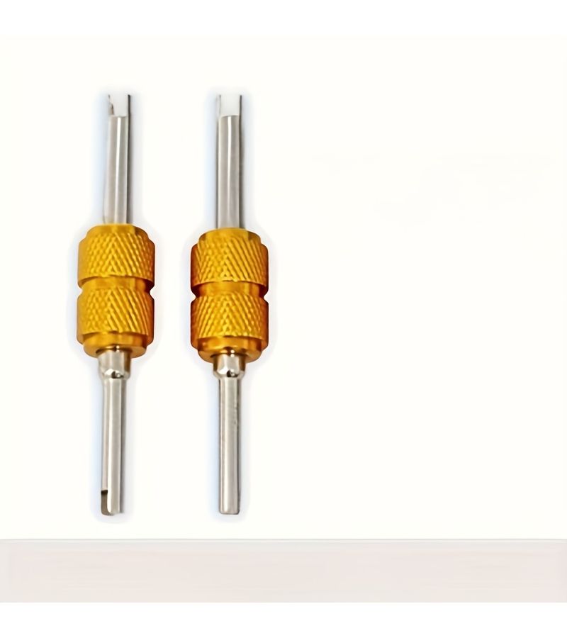2pcs Blue Tire Valve Core Removal Tool Dual Purpose Screwdriver For Car Truck Bicycle Wheel Repair - Image 1