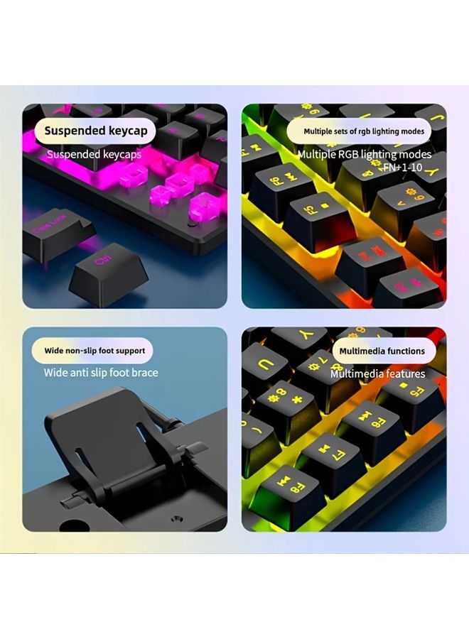 Mechanical Feel Wired Keyboard With Backlit Keys For PC Laptop Black Color - Image 4