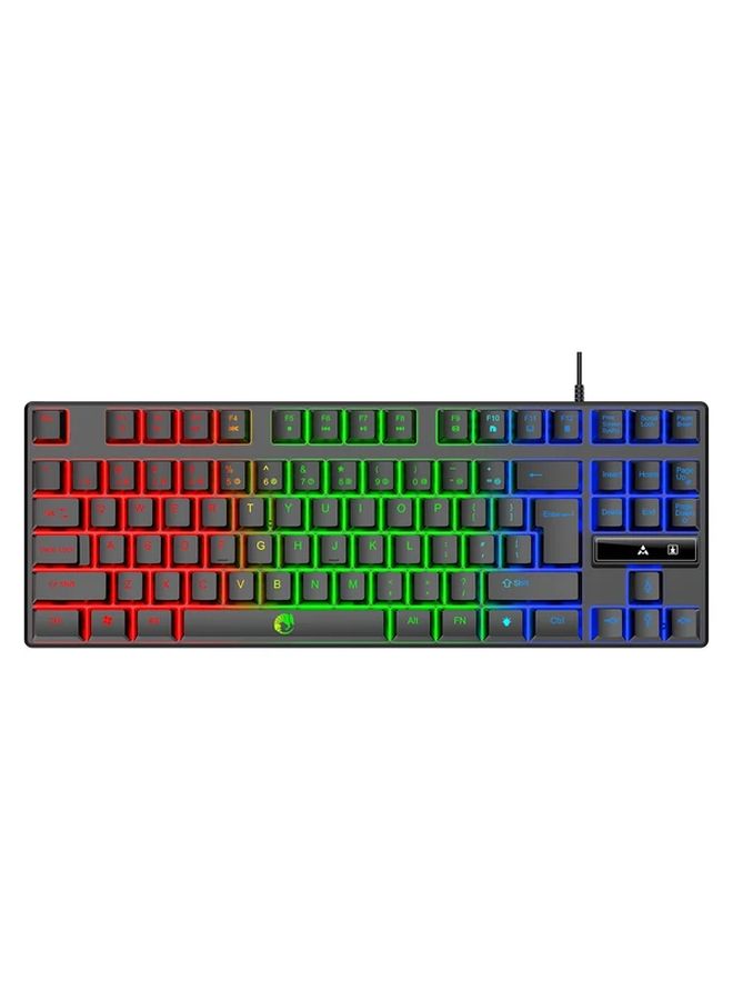 Mechanical Feel Wired Keyboard With Backlit Keys For PC Laptop Black Color - Image 1