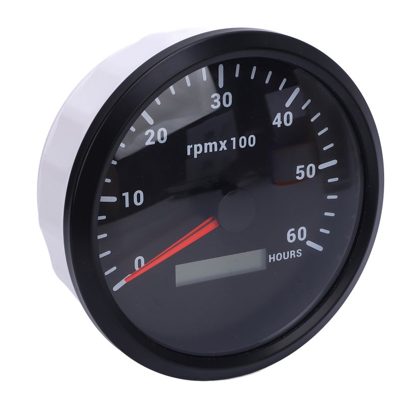 Digital Tachometer Gauge 2" Black Dial Black Bezel - Universal Compatibility 7-Color Backlight High Durability RPM Meter for Cars Trucks Boats Generators Gasoline Engines Construction Agricultural Mac - Image 5