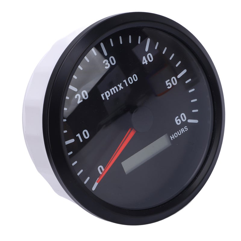 Digital Tachometer Gauge 2" Black Dial Black Bezel - Universal Compatibility 7-Color Backlight High Durability RPM Meter for Cars Trucks Boats Generators Gasoline Engines Construction Agricultural Mac - Image 4