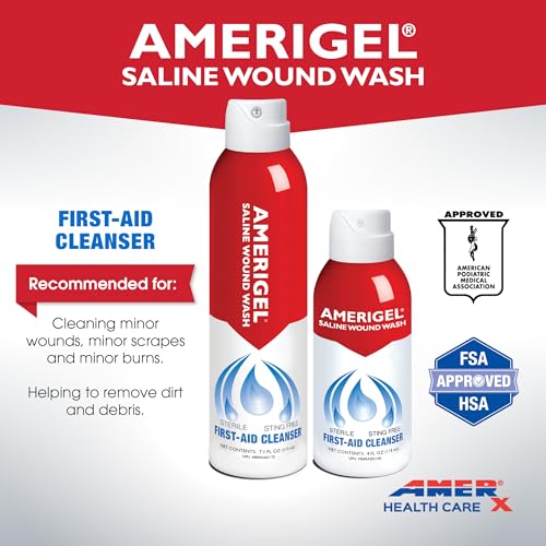 AMERIGEL - Saline Wound Wash - First Aid Cleansing Solution - Advanced Skin and Wound Care - 7.1 Oz. - Image 3