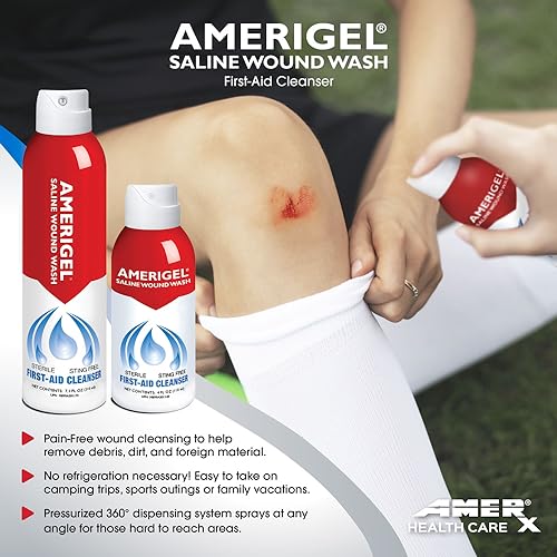 AMERIGEL - Saline Wound Wash - First Aid Cleansing Solution - Advanced Skin and Wound Care - 7.1 Oz. - Image 2