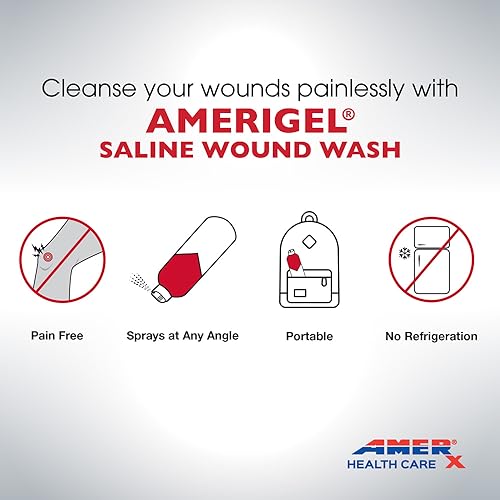 AMERIGEL - Saline Wound Wash - First Aid Cleansing Solution - Advanced Skin and Wound Care - 7.1 Oz. - Image 4