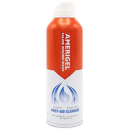 AMERIGEL - Saline Wound Wash - First Aid Cleansing Solution - Advanced Skin and Wound Care - 7.1 Oz. - Image 1
