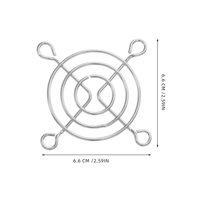 Chrome Plated Metal Fan Grille Cover 2Pcs For Exhaust Cooling Fan Protection - Image 3