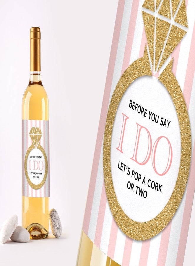 برينتد بارتي هدية مطبوعة لحفلة خطوبة أو حفل توديع العزوبية، تتضمن 4 ملصقات لزجاجات النبيذ - Image 2