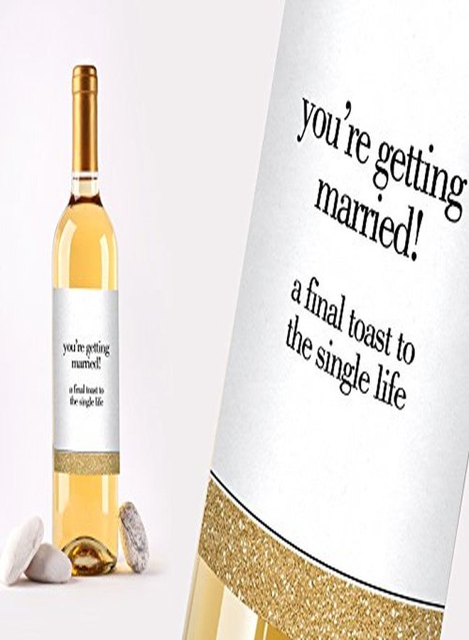 برينتد بارتي هدية مطبوعة لحفلة خطوبة أو حفل توديع العزوبية، تتضمن 4 ملصقات لزجاجات النبيذ - Image 4