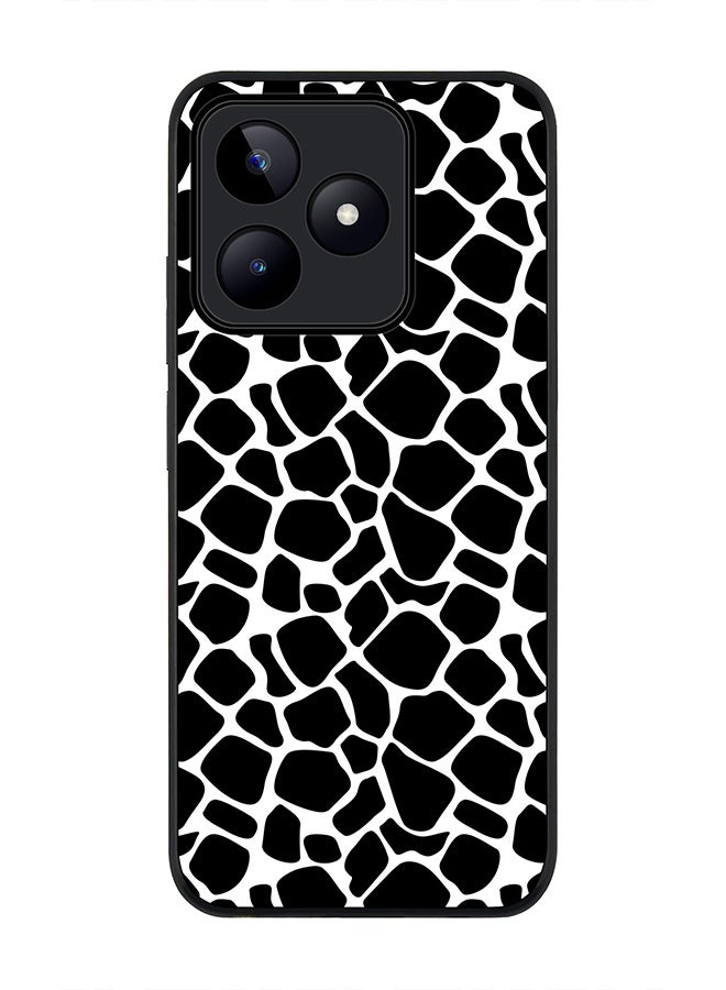 Stylizedd Rugged Black edge case for Realme C53, Slim fit Soft Case Flexible Rubber Edges Anti Drop TPU Gel Thin Cover- Cow Skin Print - Image 1