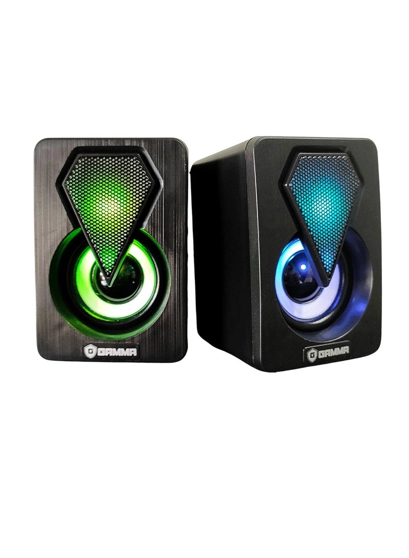 جاما GAMMA GT-309 سماعة الألعاب RGB USB للكمبيوتر الشخصي مع الأضواء المتغيره - Image 1