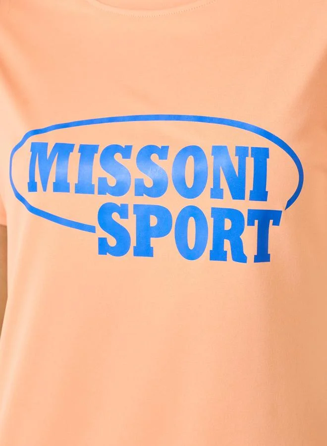 Take Two Orange Short Sleeve Printed T-Shirt Dress