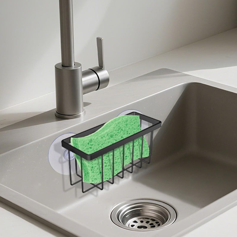 kickic Sponge Holder for Kitchen Sink,Kitchen Sponge Holder,Sink Caddy for Sponges,Soap(Black) - Image 5