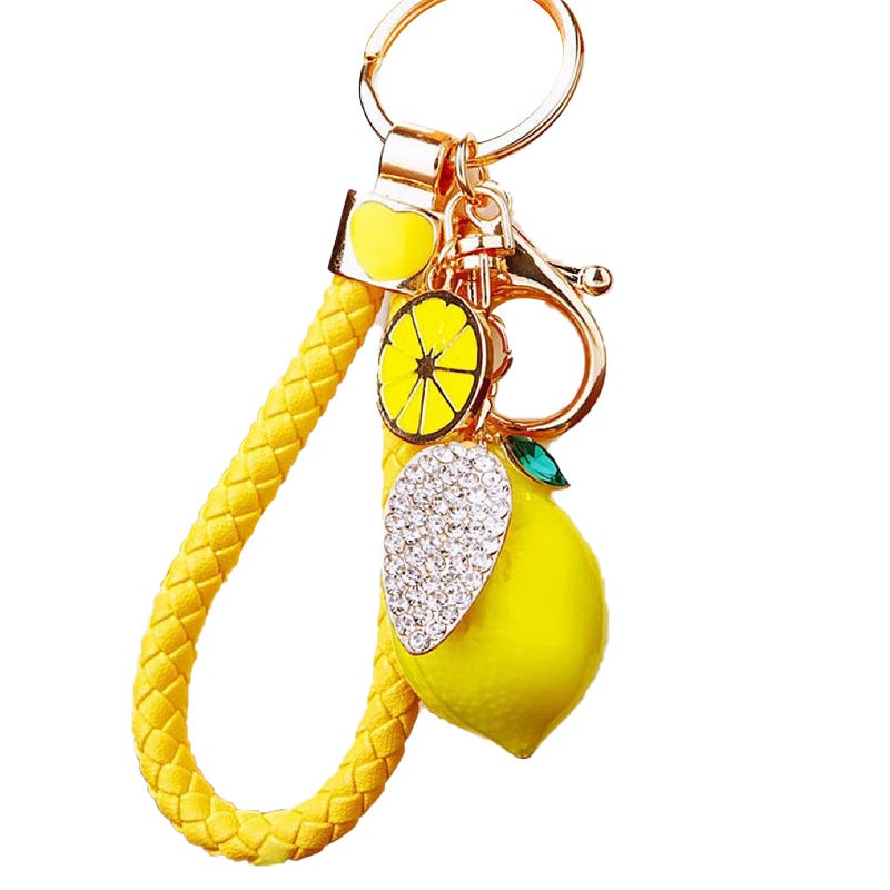 Rhinestone Lemon Car Keychain - Image 5