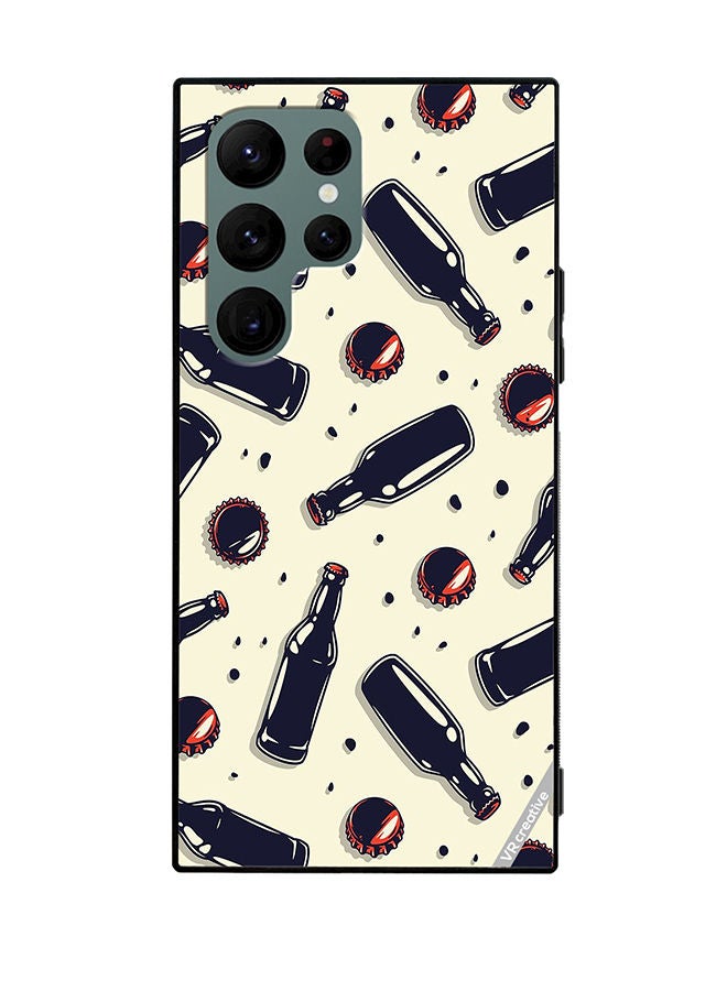 VR CREATIVE Protective Case Cover For Samsung Galaxy S22 Ultra 5G Wine Bottles Design Design Multicolour - Image 1