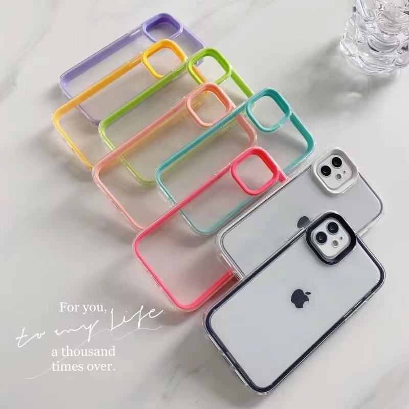 17 Candy Contrasting Color Three-In-One Frame Suitable for Iphone13Pro Mobile Phone Case Apple 14Promax Protective Cover - Image 4