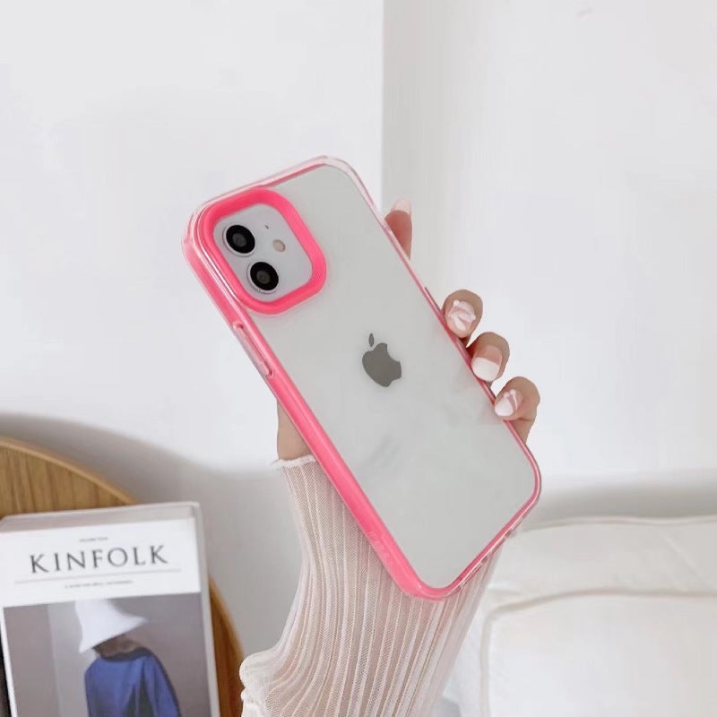 17 Candy Contrasting Color Three-In-One Frame Suitable for Iphone13Pro Mobile Phone Case Apple 14Promax Protective Cover - Image 1