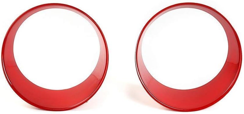 JeCar Front Grill Inserts & Headlight Cover Kit for Jeep Wrangler 2018-2023 JL & Unlimited, Red - Image 5
