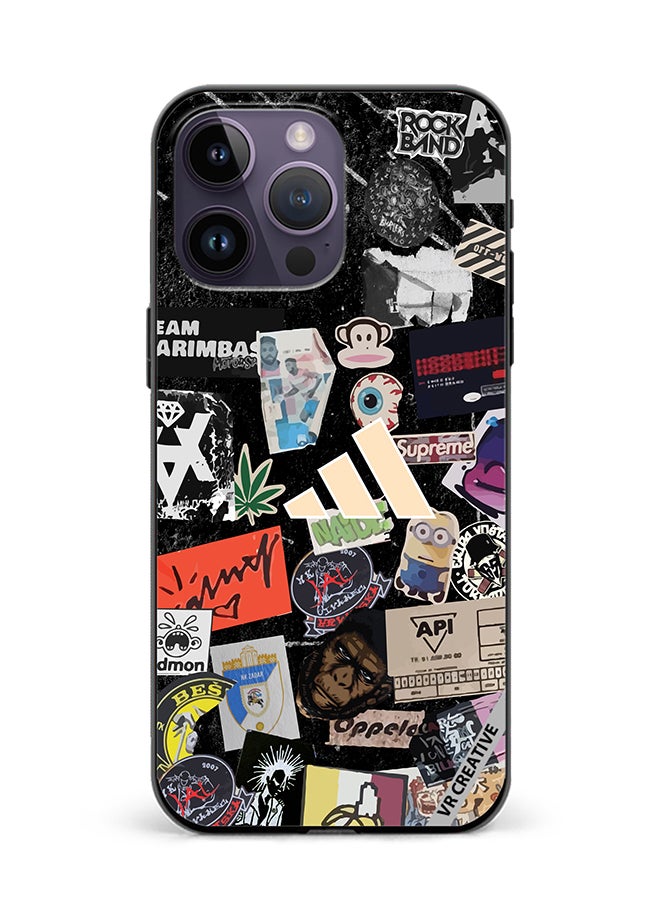 VR CREATIVE Protective Case Cover For Apple iPhone 16 Pro Adidas Stickers Design Multicolour - Image 1