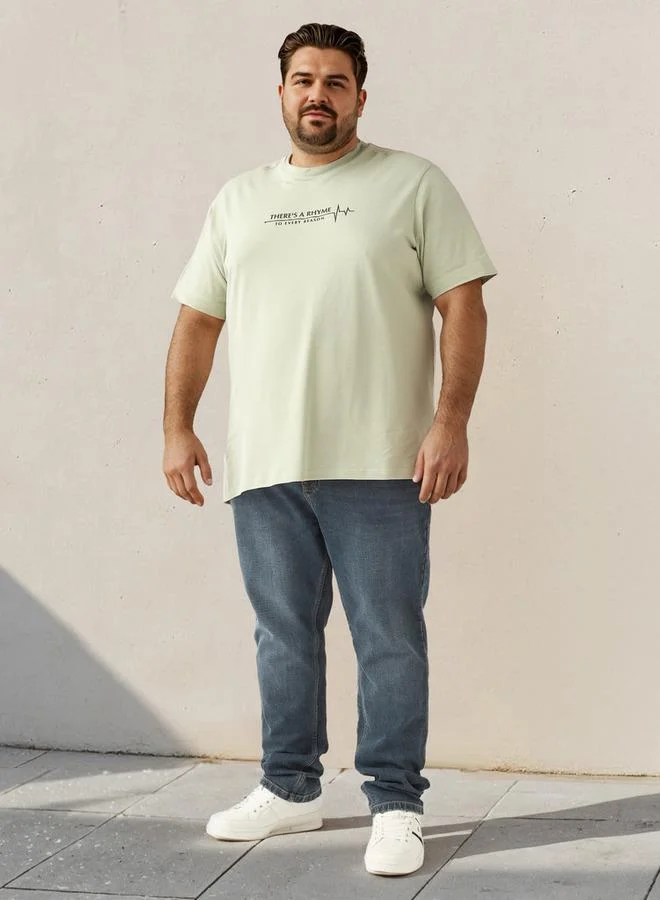 Splash FAV Plus Size Slogan Print T-shirt