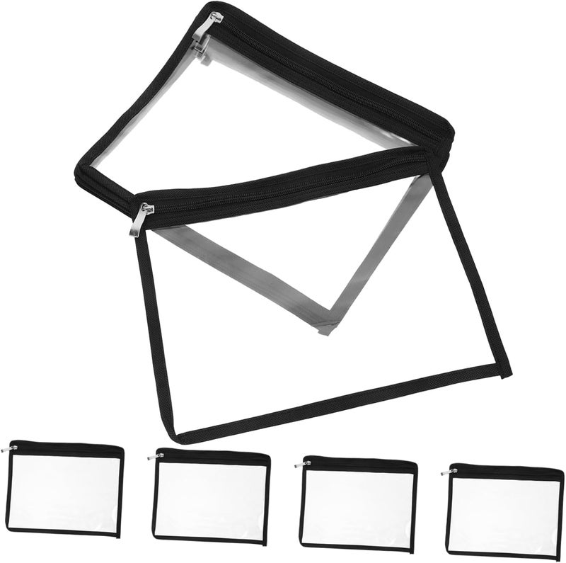 NUOBESTY 6Pcs Clear PVC Zipper Pouches Multipurpose Organizer Bags for Travel School Office Transparent Document Cosmetic Pencil and Snack Storage Reusable Supply Organizers - Image 1