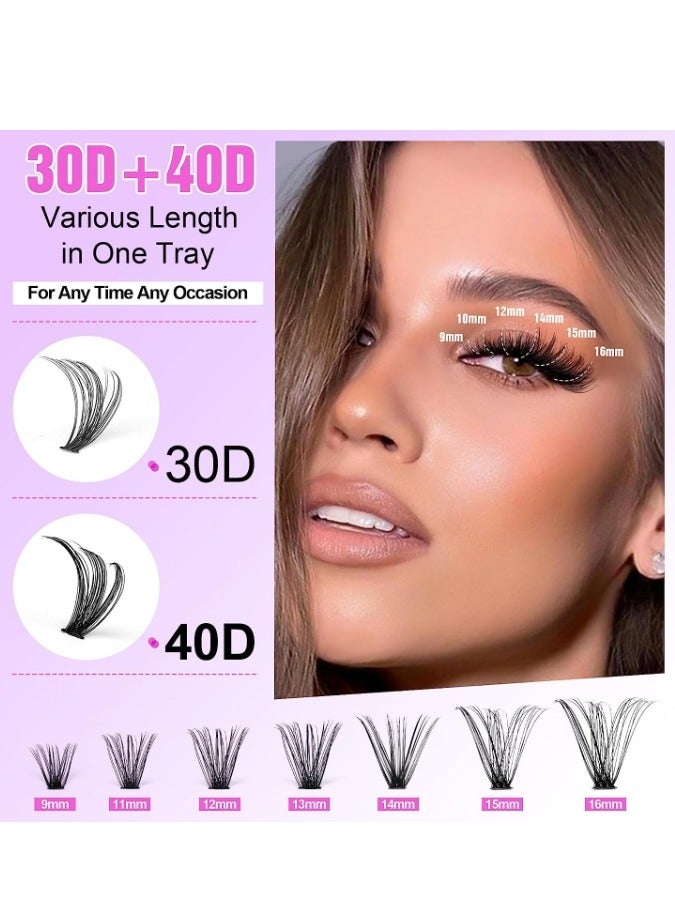 الواحة-TH 280 قطعة من مجموعات الرموش 30D و40D، غراء لاصق للرموش وملقاط الرموش، مجموعة رموش صناعية رموش صناعية، مجموعات رموش DIY، رموش صناعية فردية للنساء - Image 2