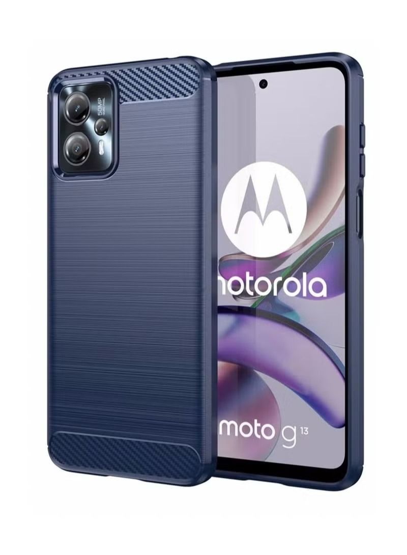 Motorola Moto G13 / G23 Case Slim Minimal Thin TPU Rubber Flexible Skin Cover Shockproof Protective Silicone Sleeve Protector Blue - Image 1