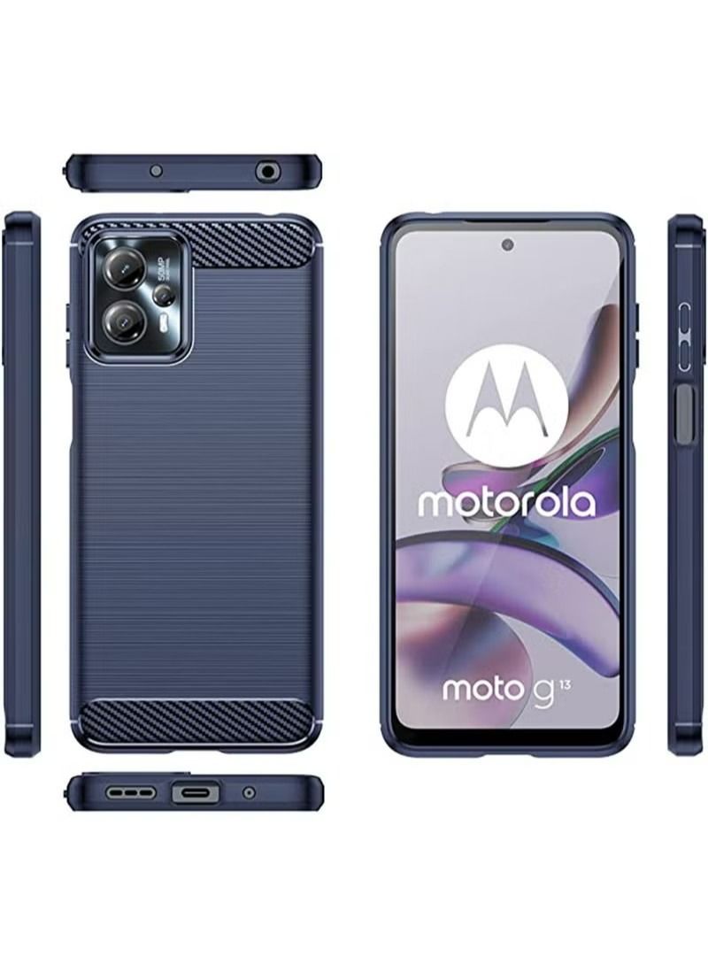 Motorola Moto G13 / G23 Case Slim Minimal Thin TPU Rubber Flexible Skin Cover Shockproof Protective Silicone Sleeve Protector Blue - Image 2