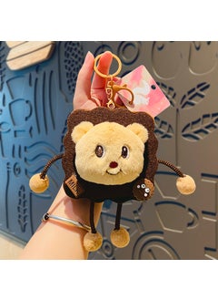 Cartoon Plush Cookie Bear Keychain Cute Couple Bag Charm Gift Butter Cookies Bear