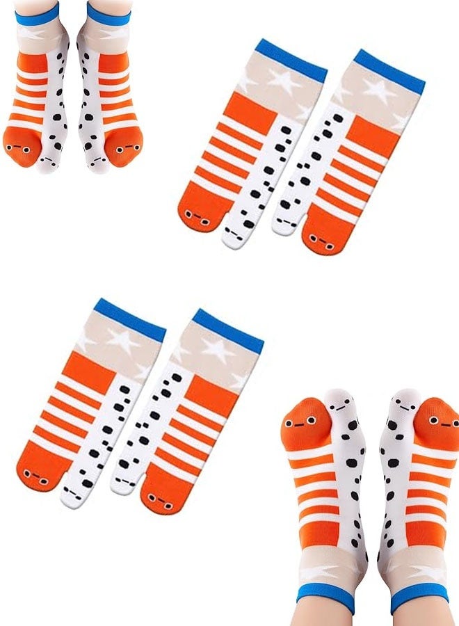 2 Pairs Funny Novelty Animal Socks Cotton  Toes Socks for Xmas Women Men Teenager Fish Or Aquatic Animals - Image 1