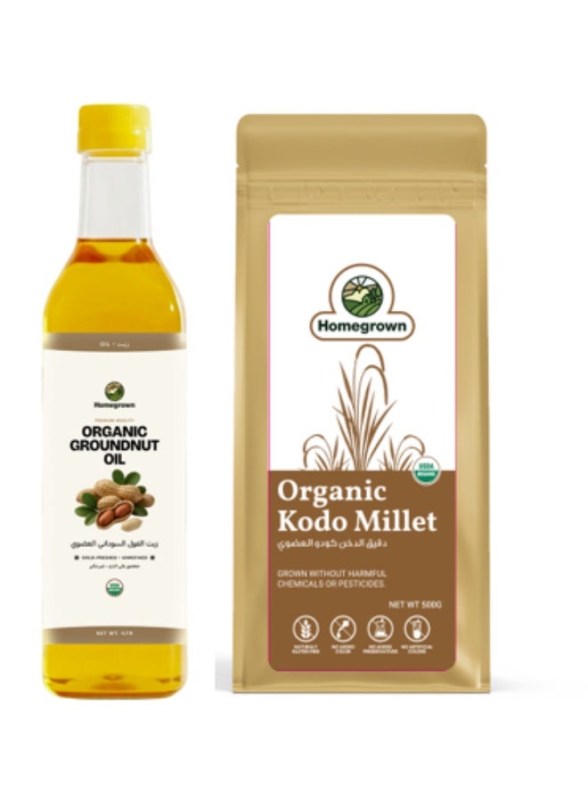 HG Organic Groundnut Oil + HG Organic Kodo Millet ( 2 Pack  )