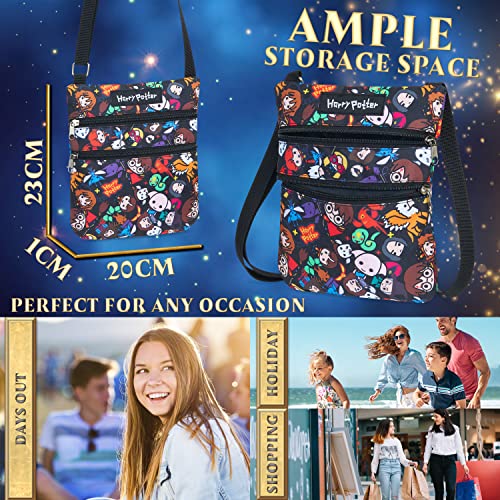 Harry Potter Crossbody Bag for Girls Satchel Purse with Adjustable Strap Two Zipped Compartments Coin Purse Cute Stuff Gifts for Girls - Image 5