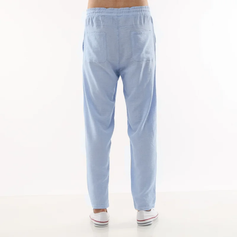 Cedy Denim Men's Synthetic Linen High Waist Elastic Loose Cut Trousers C350