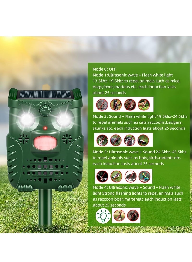 Zikra طارد حيوانات بالموجات فوق الصوتية بالطاقة الشمسية - حساس حركة مع ضوء فلاش LED - طارد للماء للقطط والغزلان والكلاب والراكون لحماية الحديقة والمزرعة - Image 5