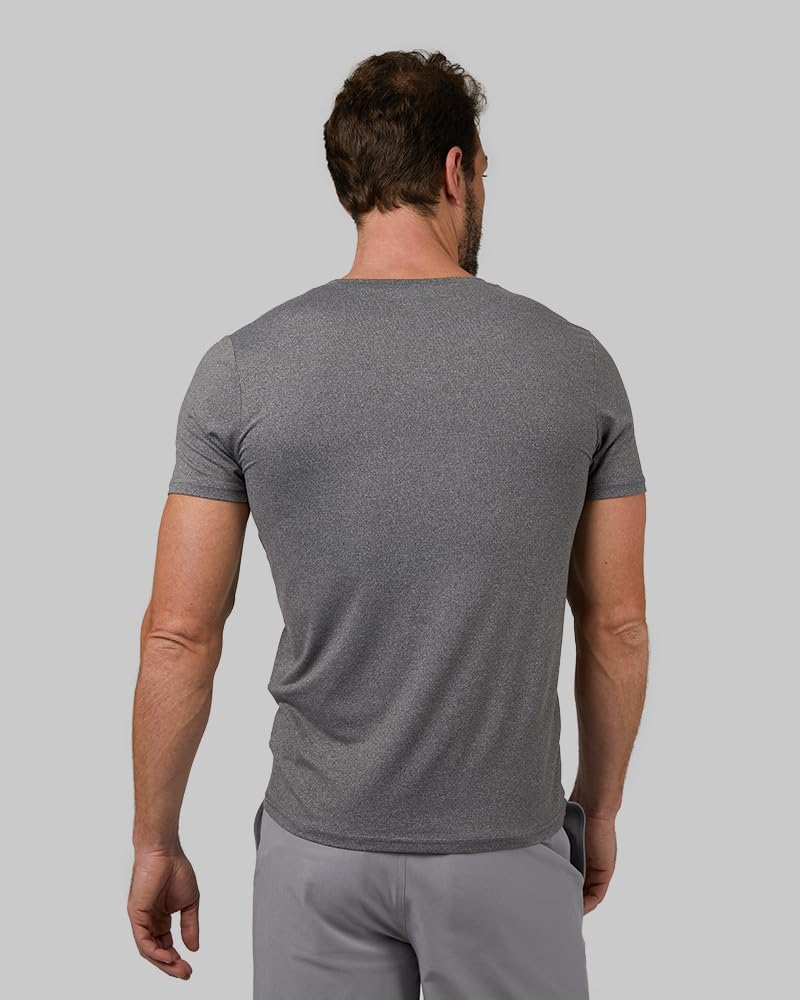 32 Degrees Mens Cool Quick Dry Active Lounge Basic Vneck T-Shirt, Grey Heather, Large - Image 3
