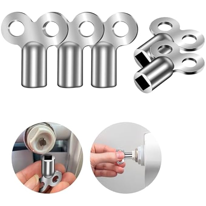 RADIATOR BLEED KEY, METAL TRIANGULAR KEY, 5 ZINC ALLOY ALUMINIUM, RADIATOR BLEED KEY, RADIATOR VALVE CLOCK KEY FOR BLEEDING AND BLEEDING - Image 1