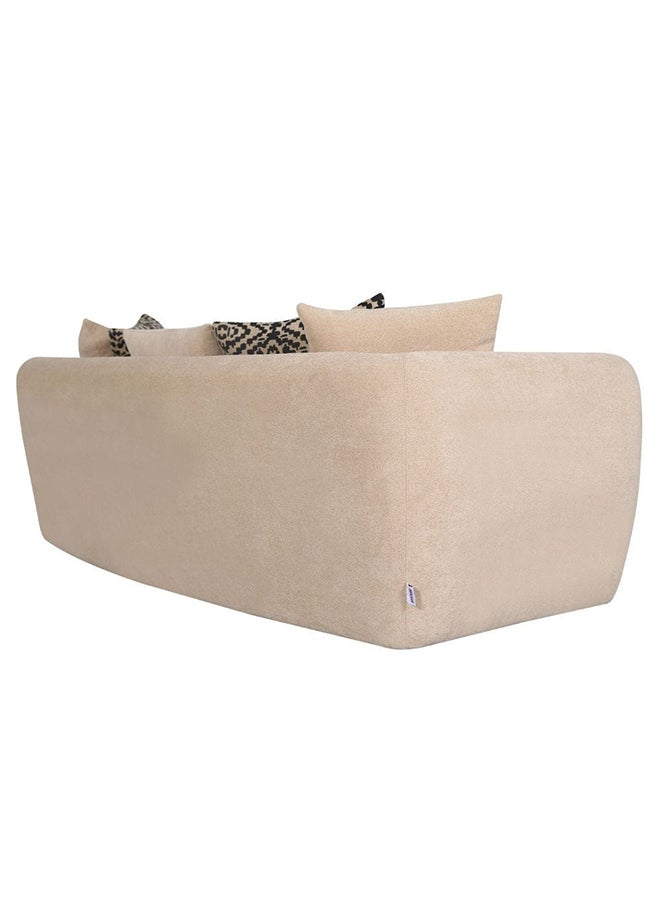 Fresno 3 Seater Fabric Sofa Modern Design Three Seat Sofas Comfortable Living Room Furniture L 230 x W 113 x H 74 cm Sand
