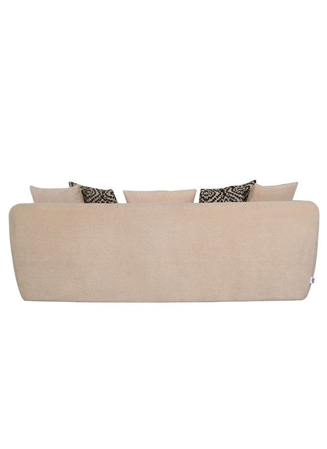 DANUBE HOME Fresno 3 Seater Fabric Sofa Modern Design Three Seat Sofas Comfortable Living Room Furniture L 230 x W 113 x H 74 cm Sand  - Image 5