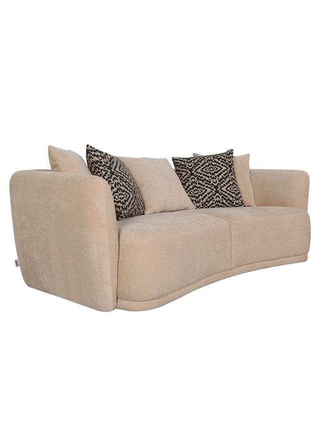 DANUBE HOME Fresno 3 Seater Fabric Sofa Modern Design Three Seat Sofas Comfortable Living Room Furniture L 230 x W 113 x H 74 cm Sand  - Image 3
