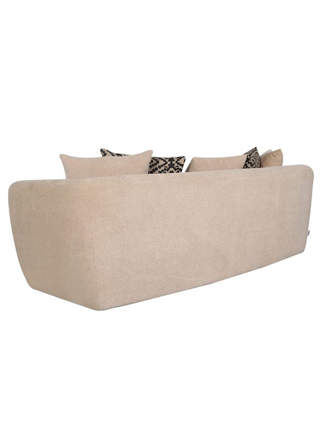 Fresno 3 Seater Fabric Sofa Modern Design Three Seat Sofas Comfortable Living Room Furniture L 230 x W 113 x H 74 cm Sand