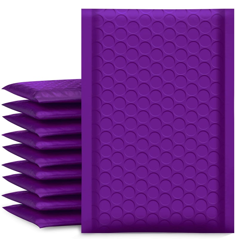 UCGOU Bubble Mailers 4x8 Inch Purple 50 Pack Usable Size 4x7 Padded Envelope Small Business Mailing Packages Opaque Self Seal Adhesive Waterproof Boutique Shipping Bag for Jewelry Makeup Supplies #000 - Image 1