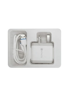 Admos Travel Charger With Cable, 2 in 1 USB Charger Adapter Fast Charging DC 5V, 3.1A Cable Travel Kit Type-C Dual USB Port ADMOS AM-025  - Image 1