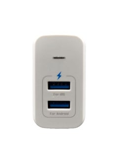 Admos Travel Charger With Cable, 2 in 1 USB Charger Adapter Fast Charging DC 5V, 3.1A Cable Travel Kit Type-C Dual USB Port ADMOS AM-025  - Image 3