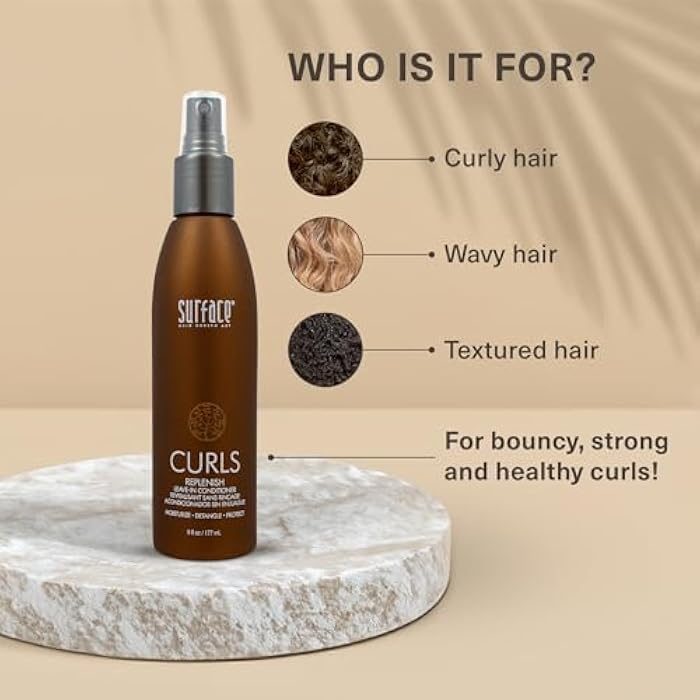 SURFACE Hair Curls Replenish Leave In Conditioner - Sulfate Free and Paraben Free Natural Hair Moisture 6oz - Image 2