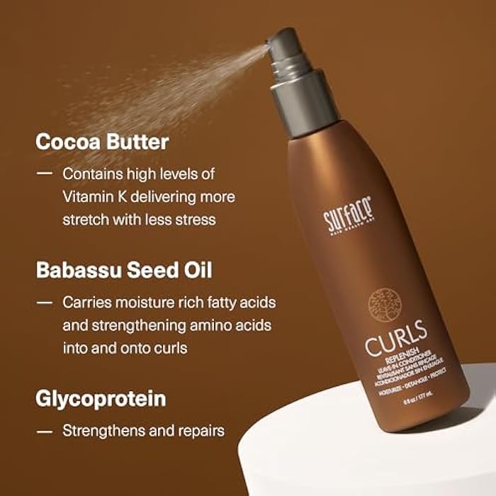 SURFACE Hair Curls Replenish Leave In Conditioner - Sulfate Free and Paraben Free Natural Hair Moisture 6oz - Image 5