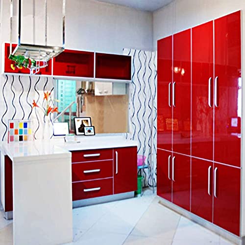 HOME13™ Glossy Wallpaper Peel & Stick Contact Paper Decorative Self Adhesive Vinyl Wallpaper for Kitchen Cabinet Furniture Countertop Waterproof (24inches by 48inches, Red Glossy Wallpaper) - Image 4