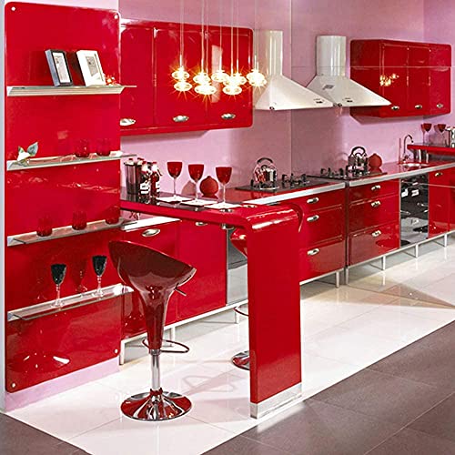 HOME13™ Glossy Wallpaper Peel & Stick Contact Paper Decorative Self Adhesive Vinyl Wallpaper for Kitchen Cabinet Furniture Countertop Waterproof (24inches by 48inches, Red Glossy Wallpaper) - Image 5