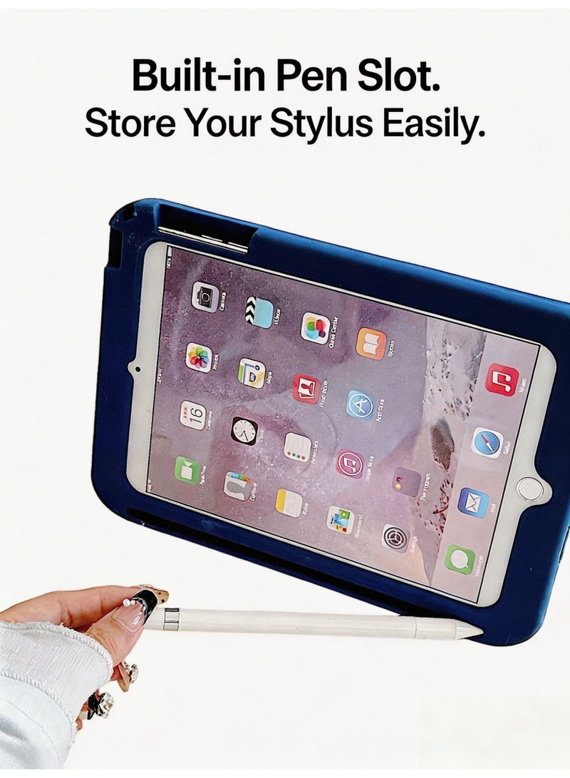 iPad mini 6 2021 8.3 بوصة/iPad mini 7 2024 حقيبة واقية للأطفال للأجهزة اللوحية مع فتحة للقلم وحامل وحزام كتف، تصميم حامل ثلاثي الأبعاد على شكل رائد فضاء، حماية سيليكون ممتصة للصدمات، غطاء مفضل للأطفال للأجهزة اللوحية، حقيبة لطيفة للأجهزة اللوحية على شكل رسوم متحركة مع حامل، حقيبة iPad لطيفة للأولاد والبنات والأطفال - Image 5