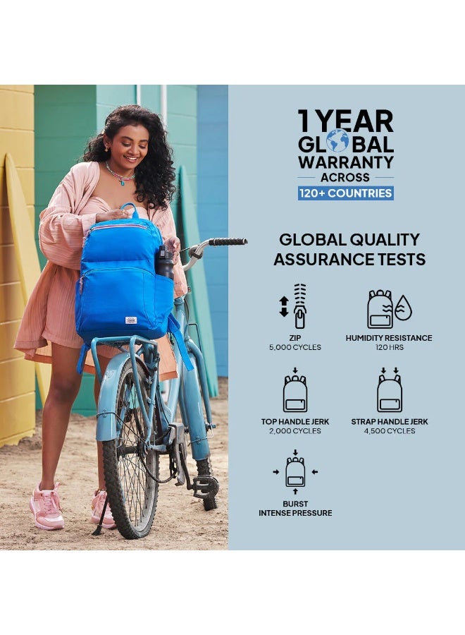 AMERICAN TOURISTER Braydon 15.6" Laptop Backpack 23L Capacity, Polyester, Pool Blue|Adjustable Strap|Ergo Back & Shoulder|Bottle Holder|Front Pocket - 1 Year International Warranty - Image 5