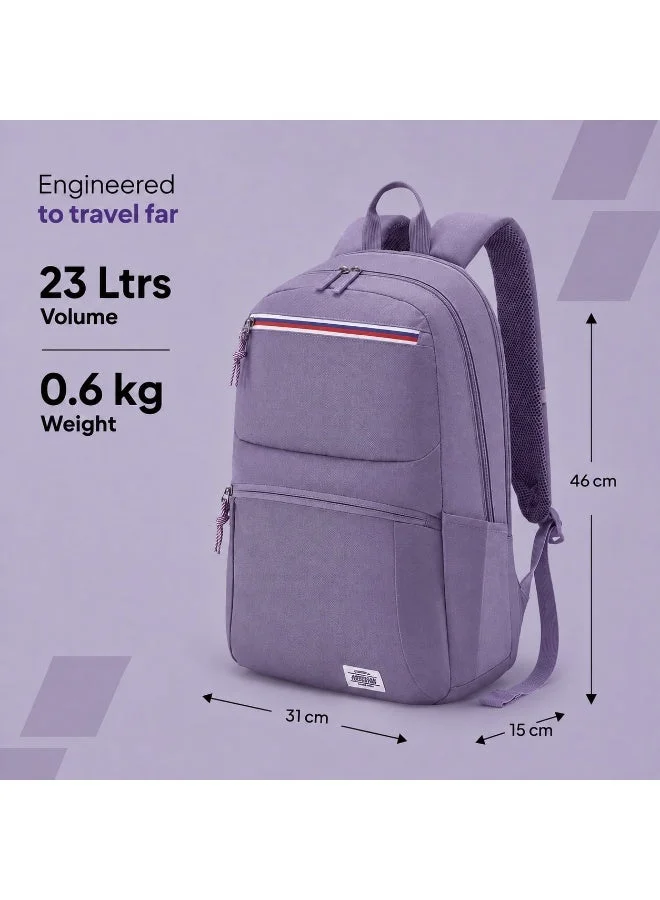 American Tourister Pool Blue / Purple Braydon 15.6" Laptop Backpack 23L Capacity, Polyester|Adjustable Strap|Ergo Back & Shoulder|Bottle Holder|Front Pocket - 1 Year International Warranty  | Best Price UAE